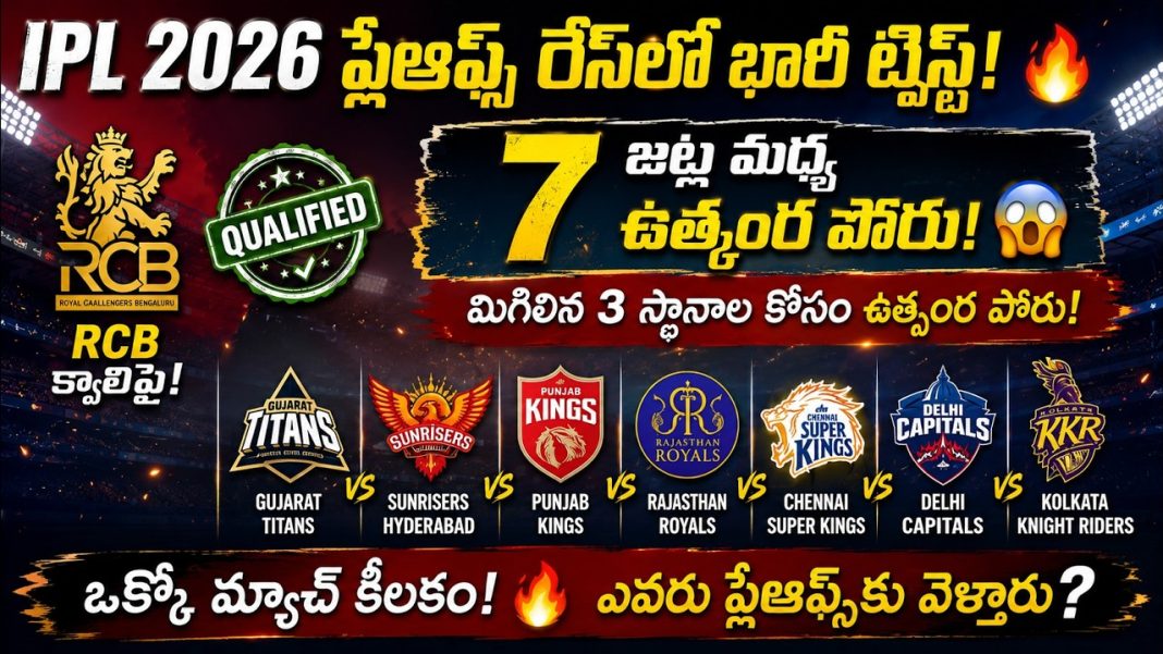 IPL 2026 ప్లేఆఫ్స్ రేస్లో భారీ ట్విస్ట్ IPL 2026 ప్లేఆఫ్స్ రేస్లో భారీ ట్విస్ట్