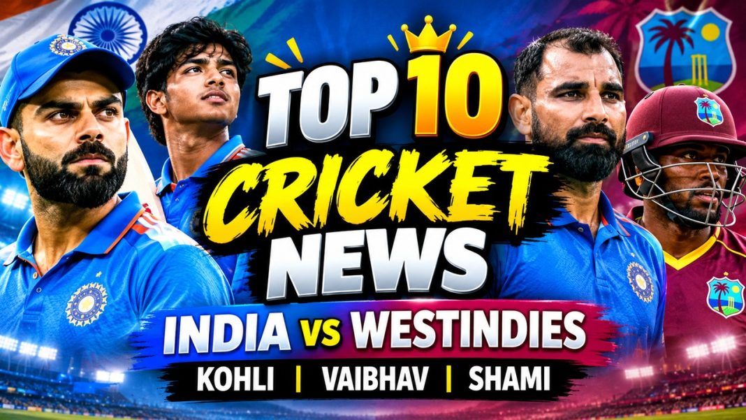 Top10 Cricket News | India vs WestIndies | Kohli | Vaibhav | Shami Top10 Cricket News | India vs WestIndies | Kohli | Vaibhav | Shami