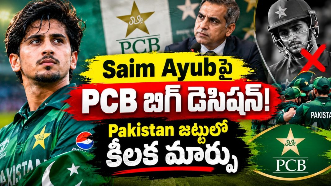 Saim Ayubపై PCB బిగ్ డెసిషన్! Pakistan జట్టులో కీలక మార్పు Saim Ayubపై PCB బిగ్ డెసిషన్! Pakistan జట్టులో కీలక మార్పు