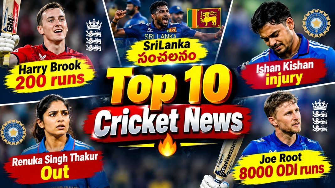Top10 Cricket News| Brook డబుల్ సెంచరీ.. Srilanka సంచలనం | Team India, Ishan, Vaibhav Top10 Cricket News| Brook డబుల్ సెంచరీ.. Srilanka సంచలనం | Team India, Ishan, Vaibhav