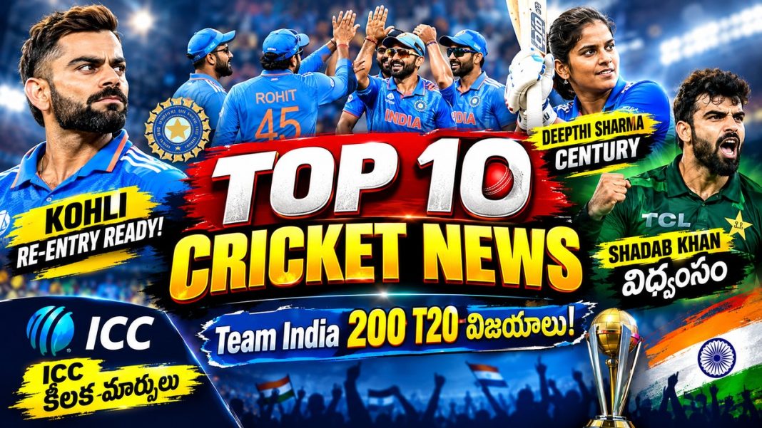 Top10 Cricket News | Team India 200 T20 విజయాలు! Kohli Re-Entry Ready! Top10 Cricket News | Team India 200 T20 విజయాలు! Kohli Re-Entry Ready!
